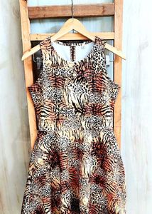 Animal Print Fit &amp; Flare Dress Size-28-30