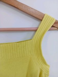 Bright Yellow Square Neck Tank Top