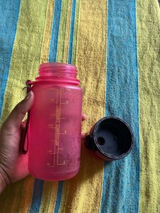 Pink Water Bottle with Strap