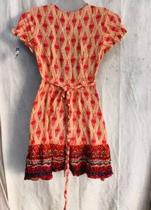 4329. Bohemian Print Wrap Dress