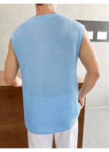 Light Blue Sleeveless Vest for Gym and Casual wear