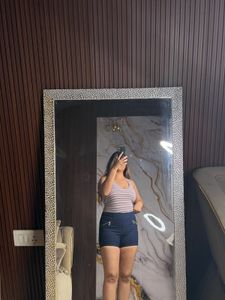 Stylish Navy Blue Zipper Shorts