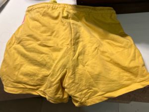 Yellow Shorts with Side Stripes