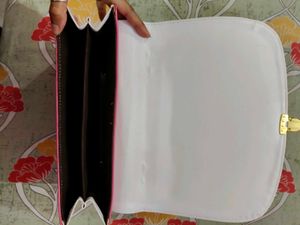 Chic Pink &amp; White Crossbody Bag