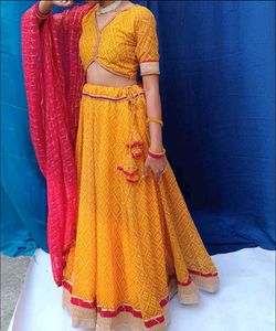 Yellow Bandhani Lehenga Set🧡🔥