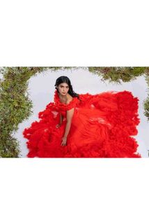 Stunning Red Tulle Gown