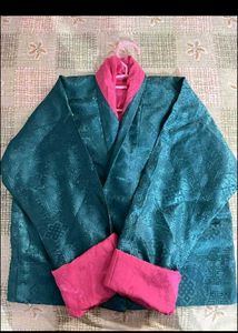Elegant Teal & Pink Embroidered kira