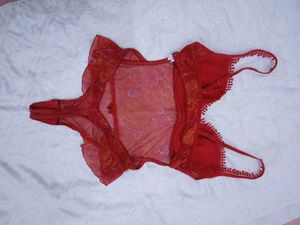 Red Lace lingri bodysuit