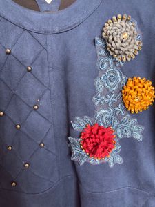 Stylish Blue Kurta with Embellishments