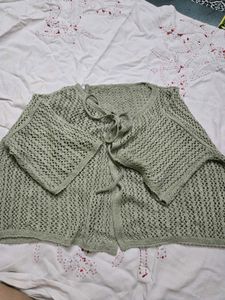 Cropped Knit Cardigan