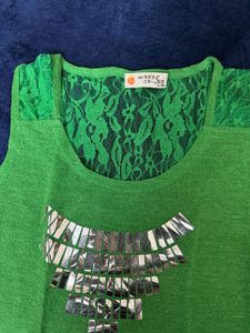 Green Lace Tank Top