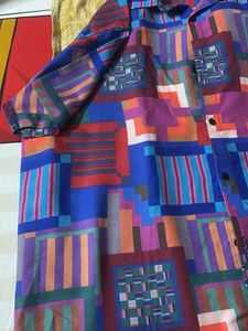 Colorful Geometric Print Button-Up Shirt