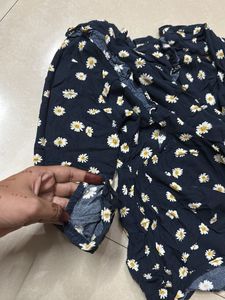 Flared Navy Blue Top