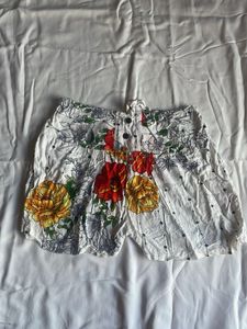 Boho Floral Print Mini Skirt