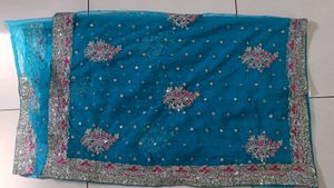 Blue Net Saree