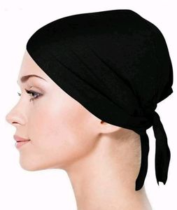 Solid Underscarf Black Hijab Cap for Women (Free S