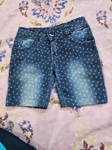 Cute Printed Denim Shorts