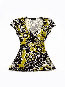 Retro Floral Print  Top