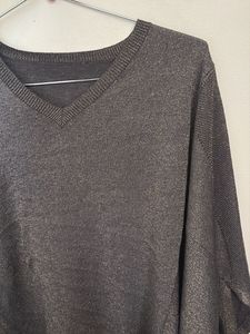 Sparkly V-Neck Poncho Top