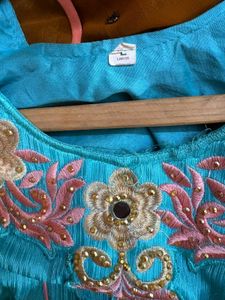 Turquoise Anarkali Gown