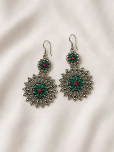 Vintage Floral Oxidised Earrings