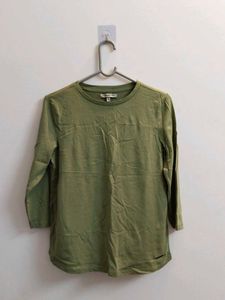 Olive Green 3/4 Sleeve Casual Top