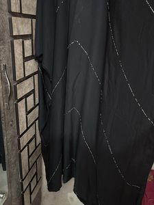 Elegant Abaya with Silver Embellishments