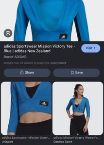 Adidas Blue Slim Fit Crop Top
