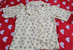 Cute Floral Puff Sleeve Top