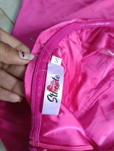 Stunning Pink Ruched Strapless Dress 32/34