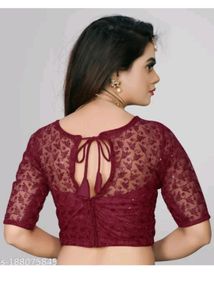Maroon Net Blouse