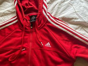 Adidas Red Zip-Up Hoodie