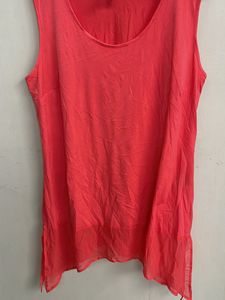 Coral Sleeveless Flowy Top