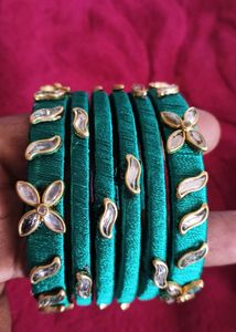 silk thread bangles combo set of 6