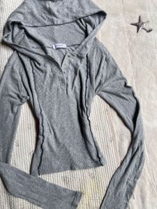 y2k hooded long sleeve top
