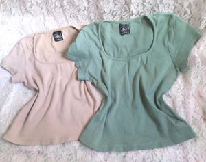 Y2K Style Square Neck Tops (2-Pack)