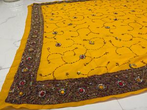 Yellow Embellished Saree