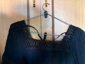Elegant Black Top with Lace Detail