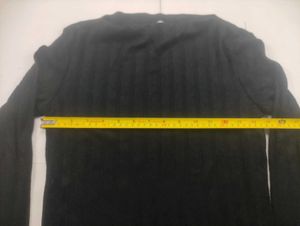 Classic Black Ribbed Long Sleeve Top
