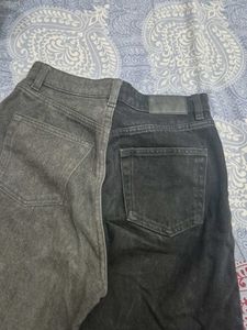 Unique Two-Tone Wide-Leg Jeans