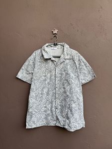 Men's Leaf Print Short Sleeve Shirt