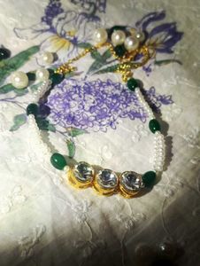 Elegant Pearl and Emerald Chokar set