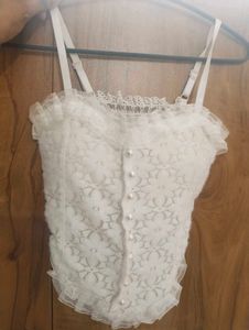 Cute white lace crop top