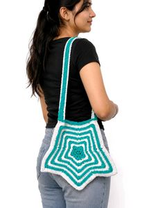 Boho Crochet Star Crossbody Bag