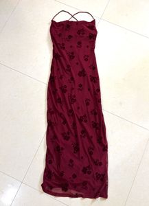 Burgundy Floral Maxi Dress
