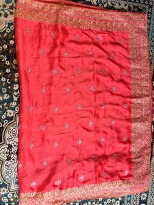 Stunning Embroidered Silk Saree