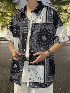 ZARA Men's Black Bandana Print Short Sleeve Shirt