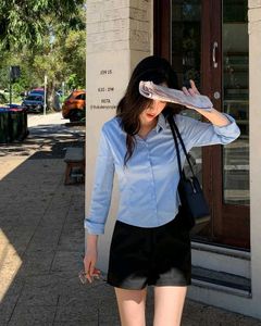 Korean Pintrest Classic Light Blue Button-Up Shirt