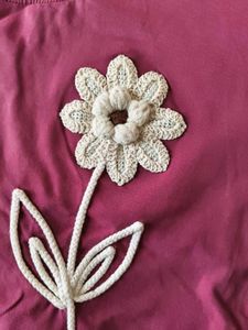Cute Flower Applique T-Shirt