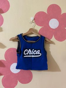 Blue Chica Crop Tank Top